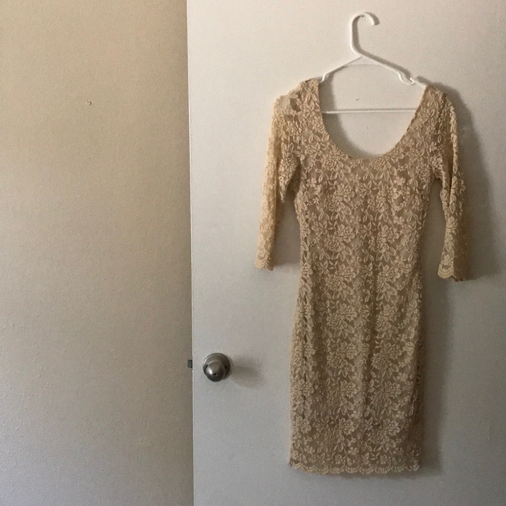 Lace cream dress